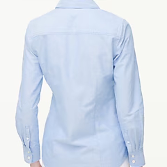 J.CREW Factory Blue Button Front Oxford Shirt Blue Women's Size Large NWT - Picture 4 of 8